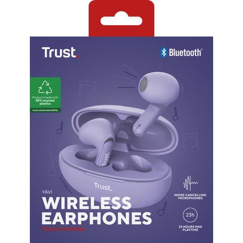 Auricolari ENC bluethooth Trust Yavi porpora 25299